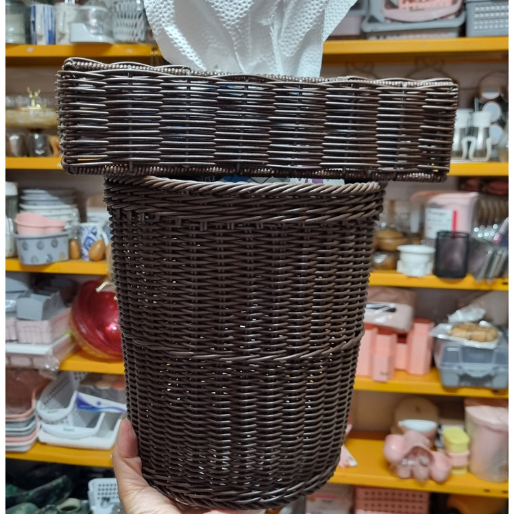 ست سطل و جادستمال کاغذی بافت حصیری